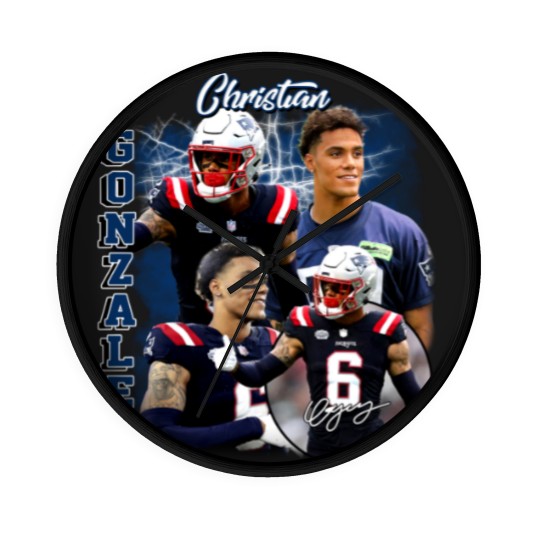 Discover Vintage 90s Graphic Style christian Gonzalez Wall Clocks, Retro American Football Bootleg Gift