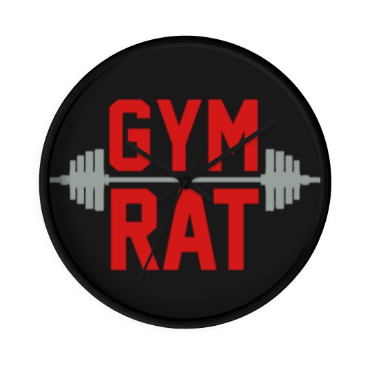 Discover Gym Rat Weights Red Wall Clocks