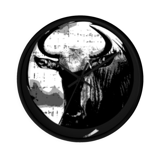 Discover Wildebeest GNU Wildlife Animal Safari Antelope Wall Clocks