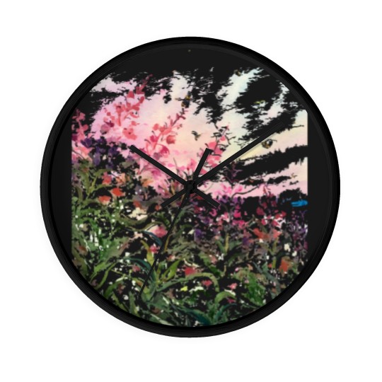 Discover Wildflowers Watercolor T- Wall Clocks Wildflowers T- Wall Clocks Wall Clocks