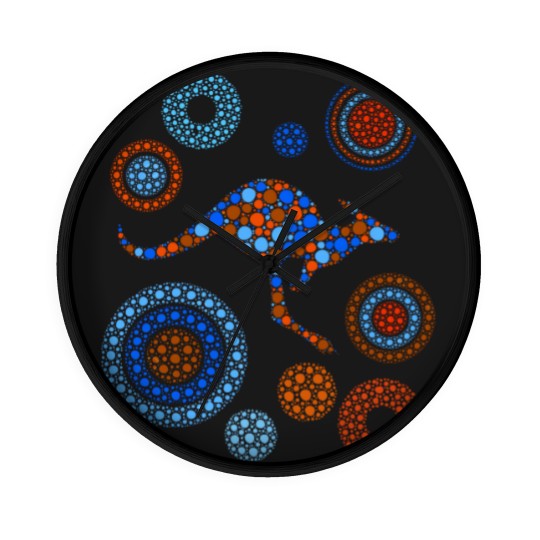 Discover Aboriginal Dot Art Kangaroo Color - Kangaroo - Wall Clocks