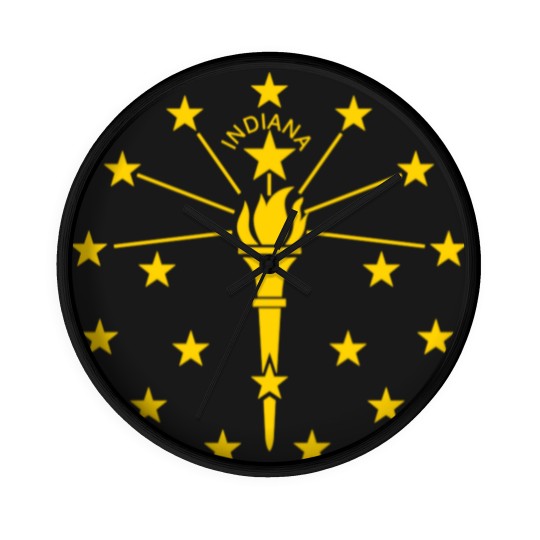 Discover Indiana State Flag Wall Clocks