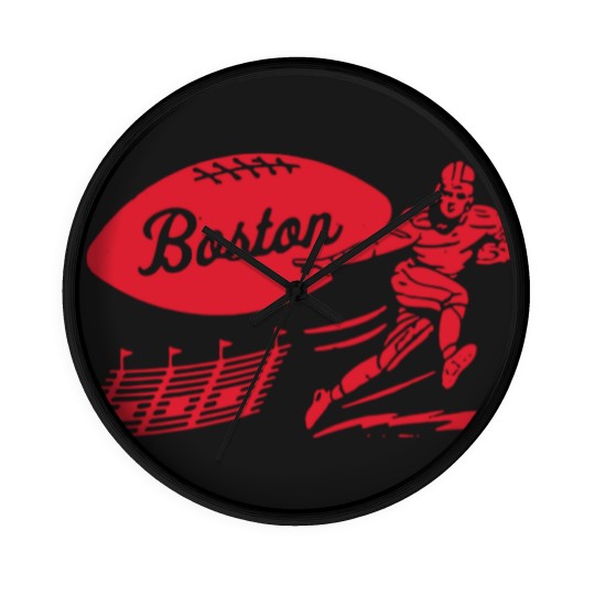 Discover Vintage Football - Boston Patriots (Red Boston Wordmark) - Boston Patriots - Wall Clocks