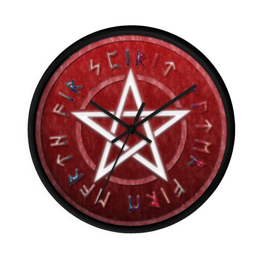 Discover wiccan pentagram Wall Clocks