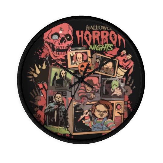 Discover Retro Horror Night  Wall Clocks, Halloween Wall Clocks, Vintage 90s Halloween Movies