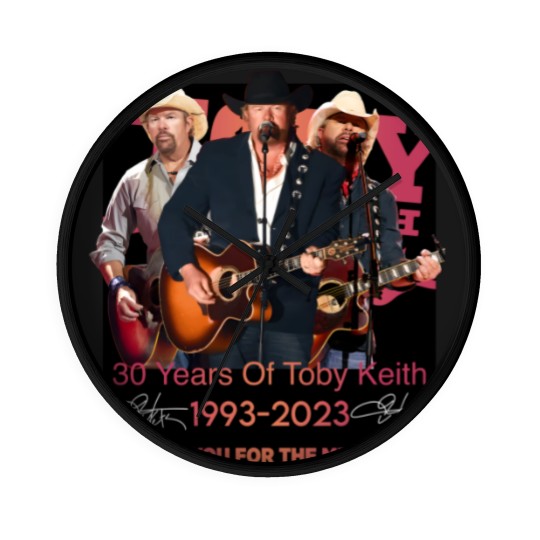 Discover New 30 Years Of Toby Keith 1993 - 2023 Thank You Wall Clocks