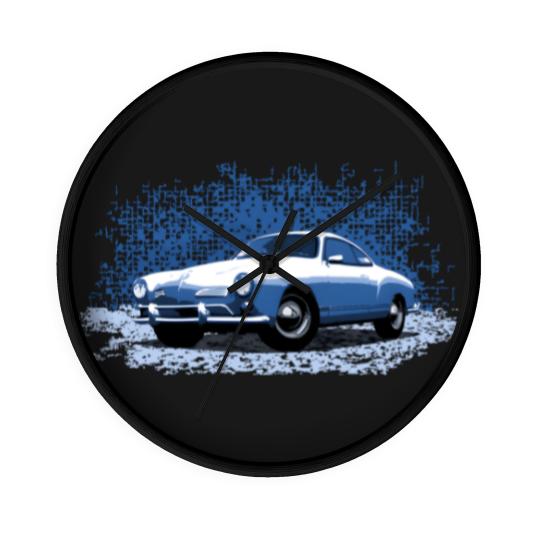 Discover Blue 68 Karmann Ghia type 1 Wall Clocks