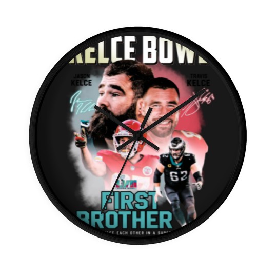 Discover Vintage Kelce Bowl Wall Clocks, Travis Kelce and Jason Kelce Bowl Wall Clocks