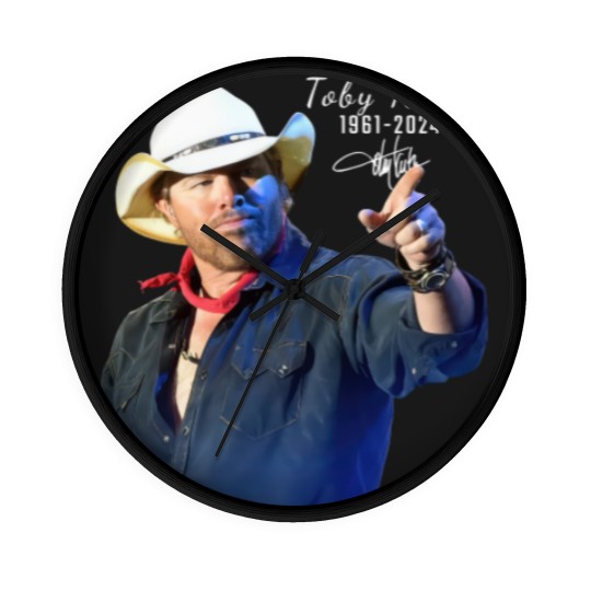 Discover RIP Toby Keith 1961-2024 Signatures Wall Clocks for Men Women