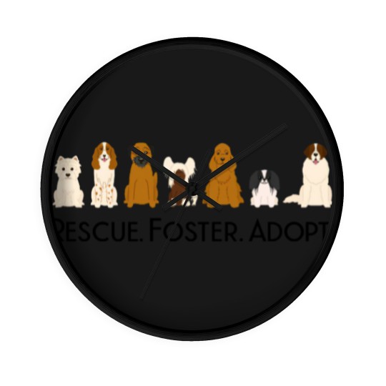 Discover Rescue Foster Adopt Dogs - Dogs - Wall Clocks - Dog Lover Wall Clocks, Classic Wall Clocks