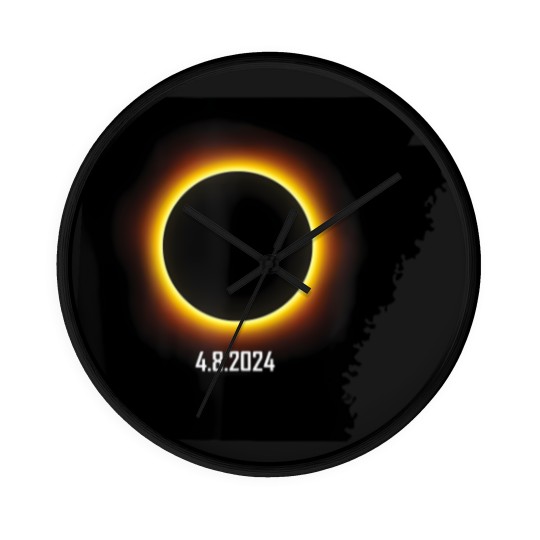 Discover arkansas solar eclipse 2024 t Wall Clocks