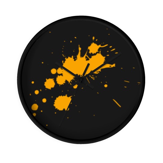 Discover orange splash Wall Clocks