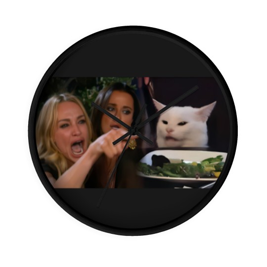 Discover Woman Yelling at a Cat - Meme - Wall Clocks