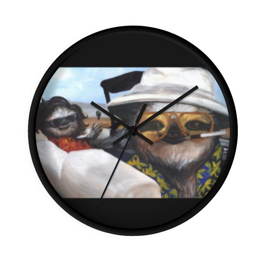 Discover Fear and Loathing in Sloth Vegas Wall Clocks