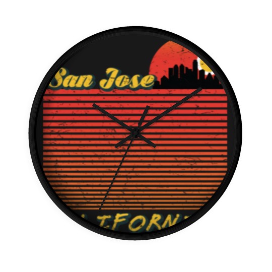 Discover Vintage San Jose City California Downtown Skyline Wall Clocks