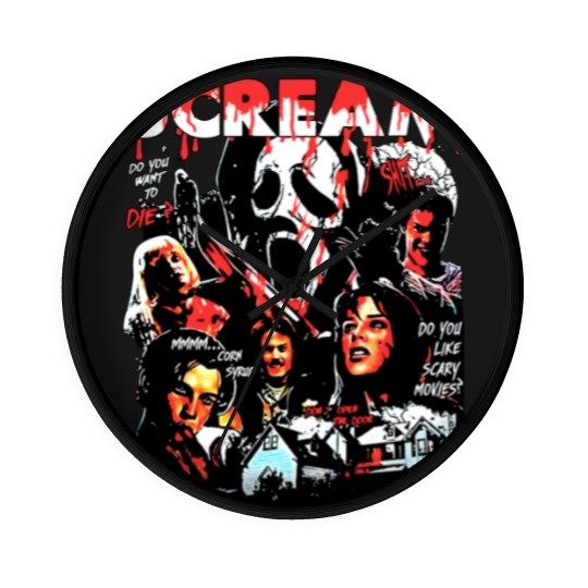 Discover Limited Vintage Scream Movie Wall Clocks, Scream Halloween Wall Clocks, Gift For Woman and Man Unisex Wall Clocks