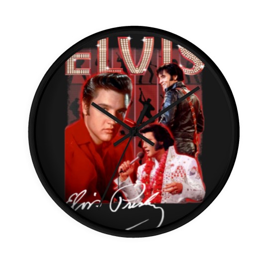 Discover 80s Elvis Presley Short Sleeve Gift Fans Black Allsizes S-5Xl Unisex Wall Clocks