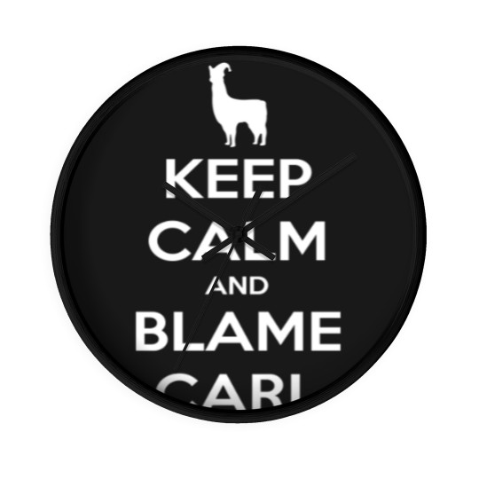 Discover Llamas with Hats Wall Clocks, Keep Calm and Blame Carl Essential Wall Clocks