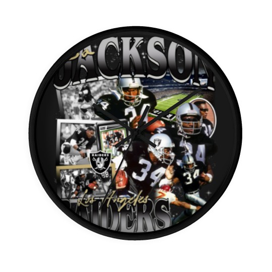 Discover Vintage 90s Graphic Style Bo Jackson Football Wall Clocks Football Wall Clocks