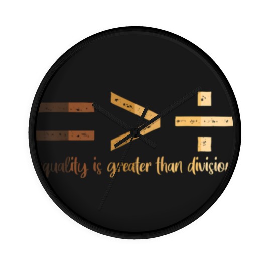 Discover equality is greater than division black history month math t Wall Clocks