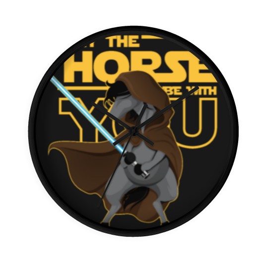 Discover May The Horse Be With You Funny Parody Wall Clocks