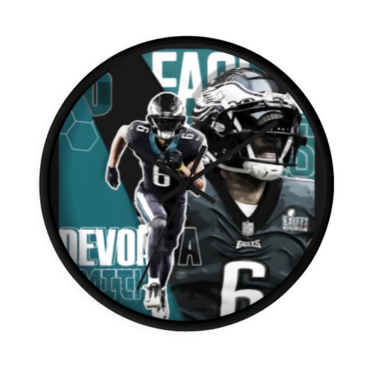 Discover DeVonta Smith Football DesignEagles Wall Clocks