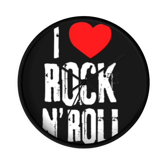 Discover i love rock roll band musician rock concert t Wall Clocks