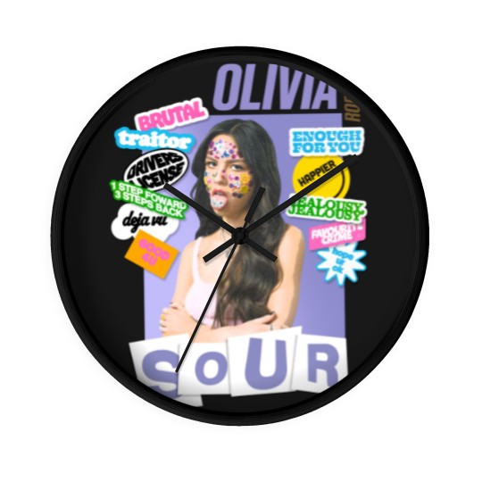 Discover Vintage Olivia Rodrigo Wall Clocks, Olivia Rodrigo Sour Tour Music Wall Clocks