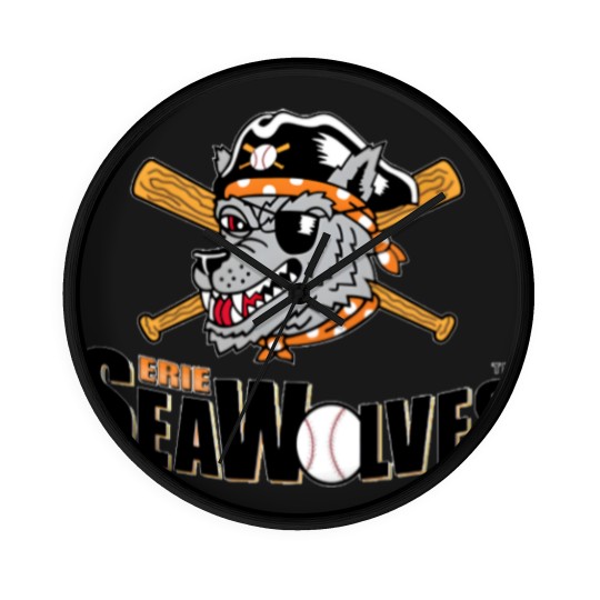 Discover erie seawolves logo Wall Clocks