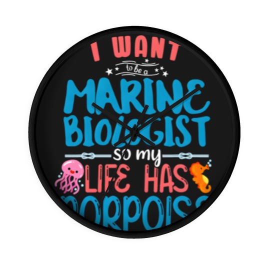 Discover Marine Biology Future Marine Biologist Gift Saying Wall Clocks