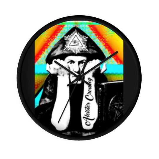 Discover Aleister Crowley Psychedelic Art Print Design - Aleister Crowley - Wall Clocks