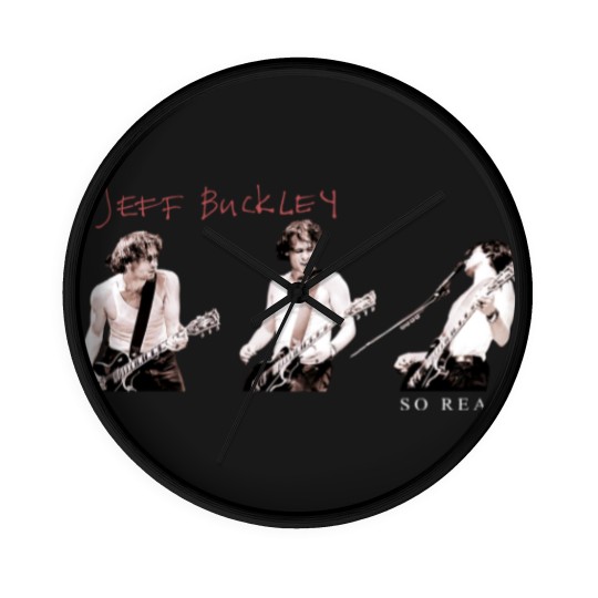 Discover 1994 Jeff Buckley So Real Unisex Black Wall Clocks, 90s Jeff Buckley Concert, Jeff Buckley Wall Clocks
