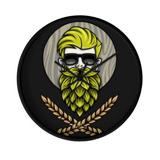 Discover Green Hops Beard - Beer Style - Hops Fashion Wall Clocks