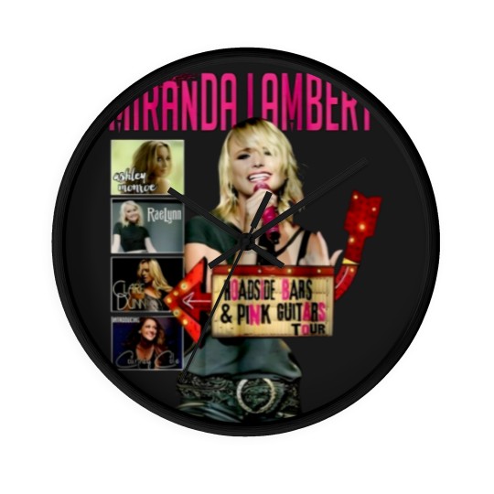 Discover MIRANDA LAMBERT Roadside Bar  Pink Guitars Tour 2019 Wall Clocks