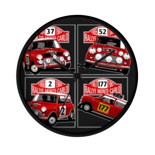 Discover Monte Carlo Rally Mini Coopers Wall Clocks
