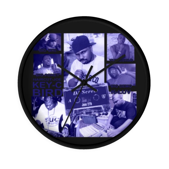 Discover Screwston Houston Texas Rap Legends DJ Screw Big Pokey Big Moe Bang Screw Wall Clocks
