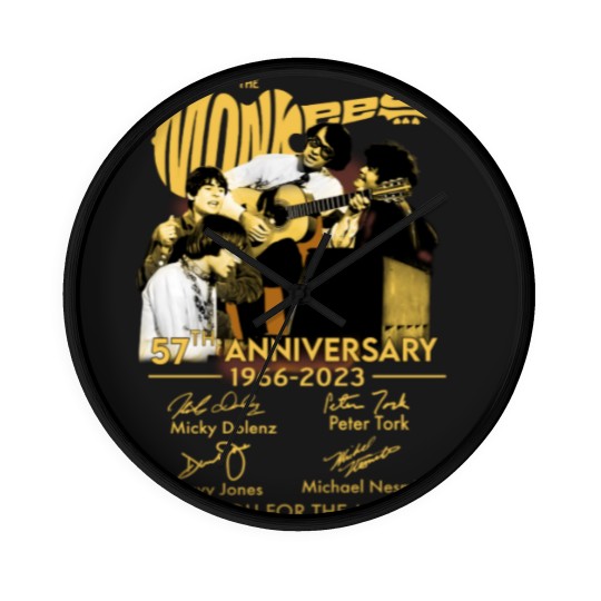 Discover The Monkees 57th Anniversary 1966-2023 Signatures Wall Clocks, The Monkees Wall Clocks Fan Gifts