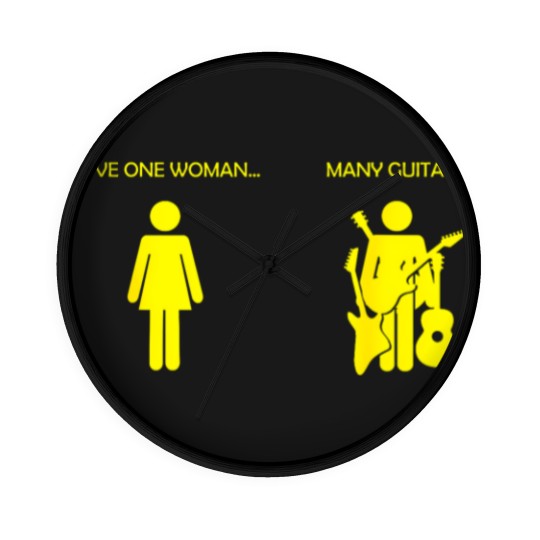 Discover love one woman many guitars funny Wall Clocks
