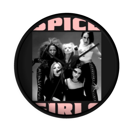 Discover Vintage 90s Spice Girls Graphic Unisex Black Wall Clocks