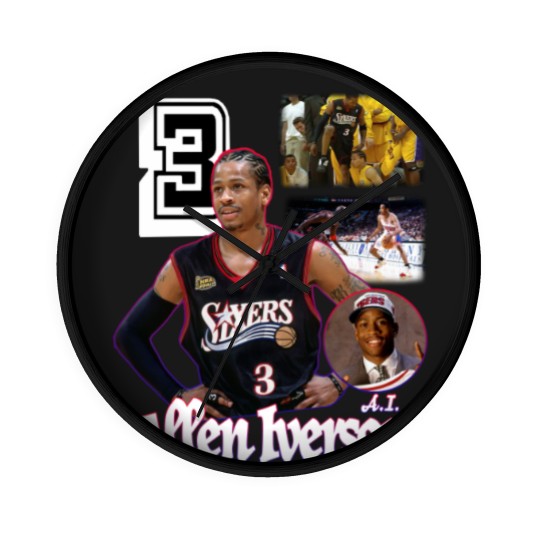 Discover Allen Iverson number 3 pro basketball player Wall Clocks