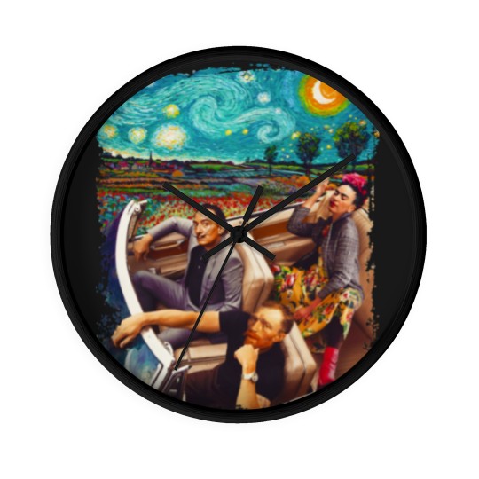 Discover Vincent-Van-Gogh-Frida-Salvador-Dali-Banksy-car    .png Wall Clocks
