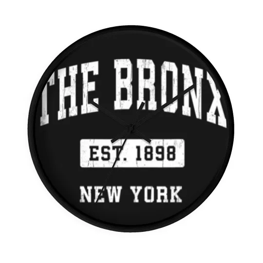 Discover The Bronx New York Ny Vintage Established Sports Design  Gift Wall Clocks