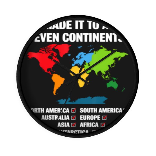 Discover world traveler seven continents 7 continents club white Wall Clocks