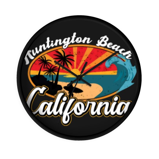 Discover Huntington Beach California CA - Huntington Beach - Wall Clocks