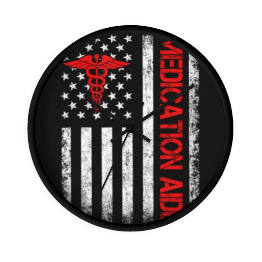 Discover medication aide american flag med aide medication aides Wall Clocks