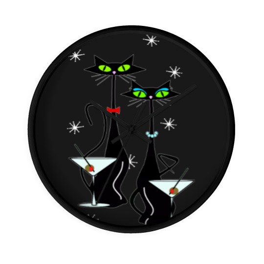 Discover MCM Atomic Cats Martini Time Wall Clocks
