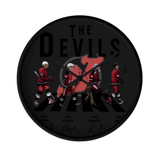 Discover Devils Walking Abbey Road Signatures Ice Hockey Wall Clocks, New Jersey Vintage