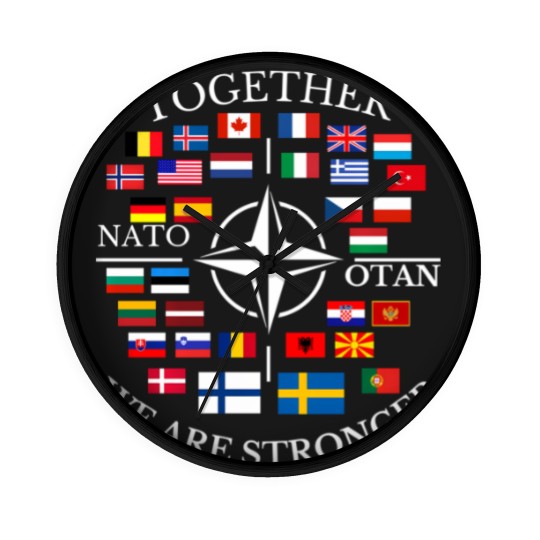 Discover nato otan with finland and sweden together we are stronger Wall Clocks