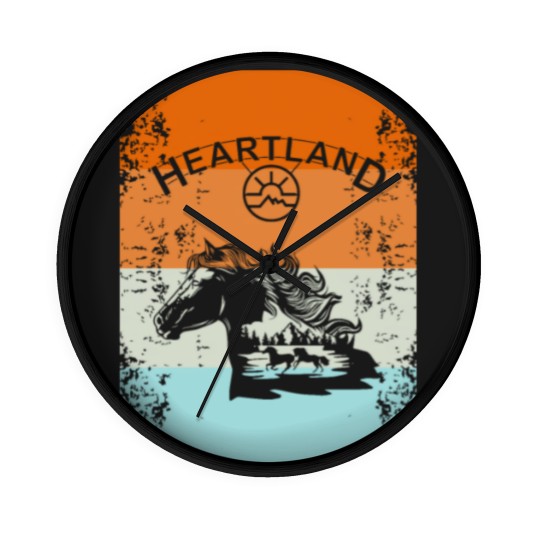 Discover Heartland,heartland ranch,Sunset heartland Wall Clocks