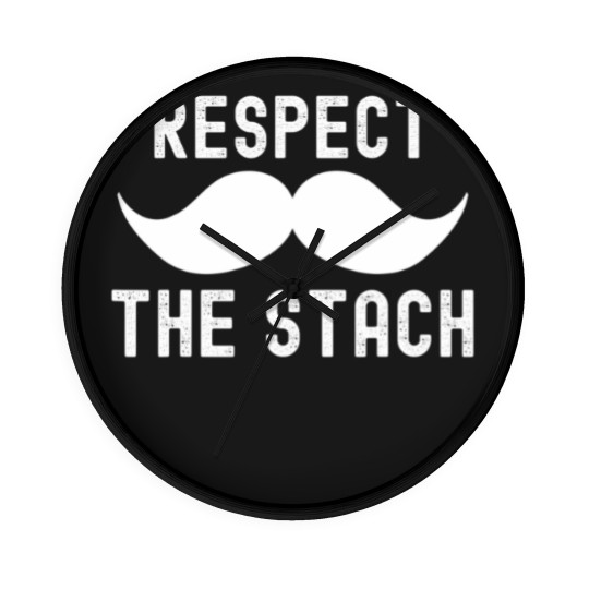 Discover funny mustache respect the stache t Wall Clocks